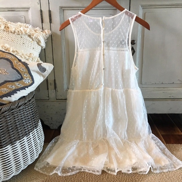 White Tulle Ruffle Hem Layering Tank Top Extender - Picture 5 of 5